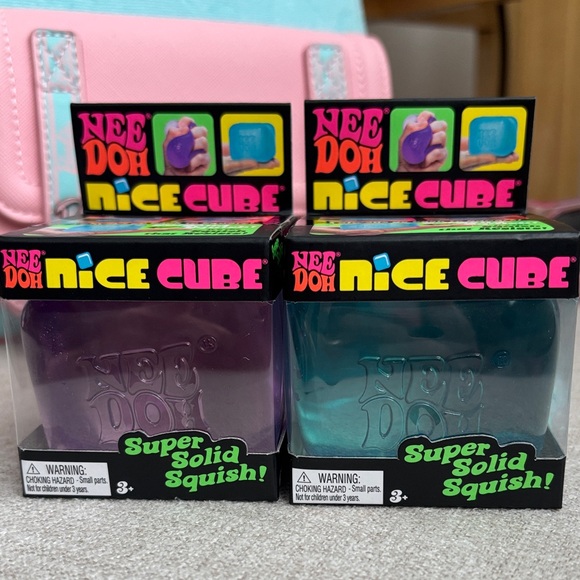 Nice Cube Super Solid Squish Toy – Pink & Teal | Sensory Stress Relief Fidget To - Picture 3 of 3